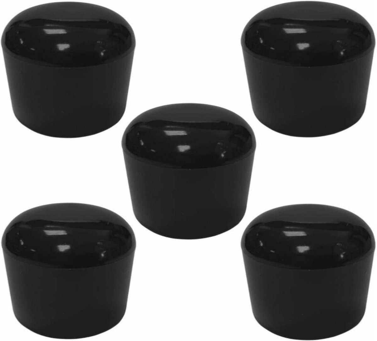 Voetkappen Rond Zwart voor Ronde Buis - 5 Stuks - 42 mm