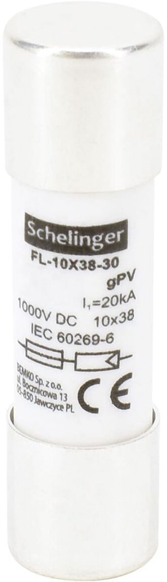 Schelinger Buiszekering ø10×38mm - 1000V DC - 16A - gPV - Voor Zonnepaneel & PV-installaties