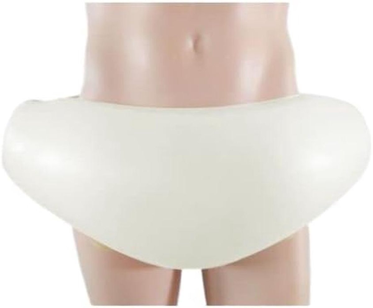 Witte Latex Rubber Shorte Broek Uniseks Slimfit voor Feest & Fetisj
