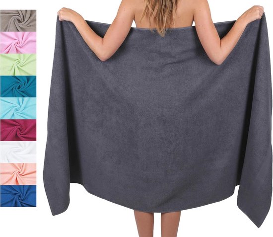 Zacht XXL Badhanddoek 100 x 200 cm - 100% Katoen, Ondersteunt Sauna- en Strandgebruik, Makkelijk te Onderhouden, Kleur: Antraciet Grijs