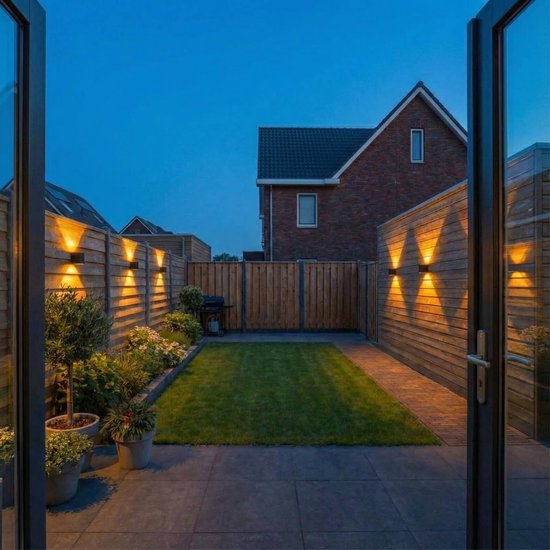 Luminize buitenlamp met schemersensor - wandlamp met dag en nacht sensor - 12x12x12cm - 2700k - 12w - zwart - LED