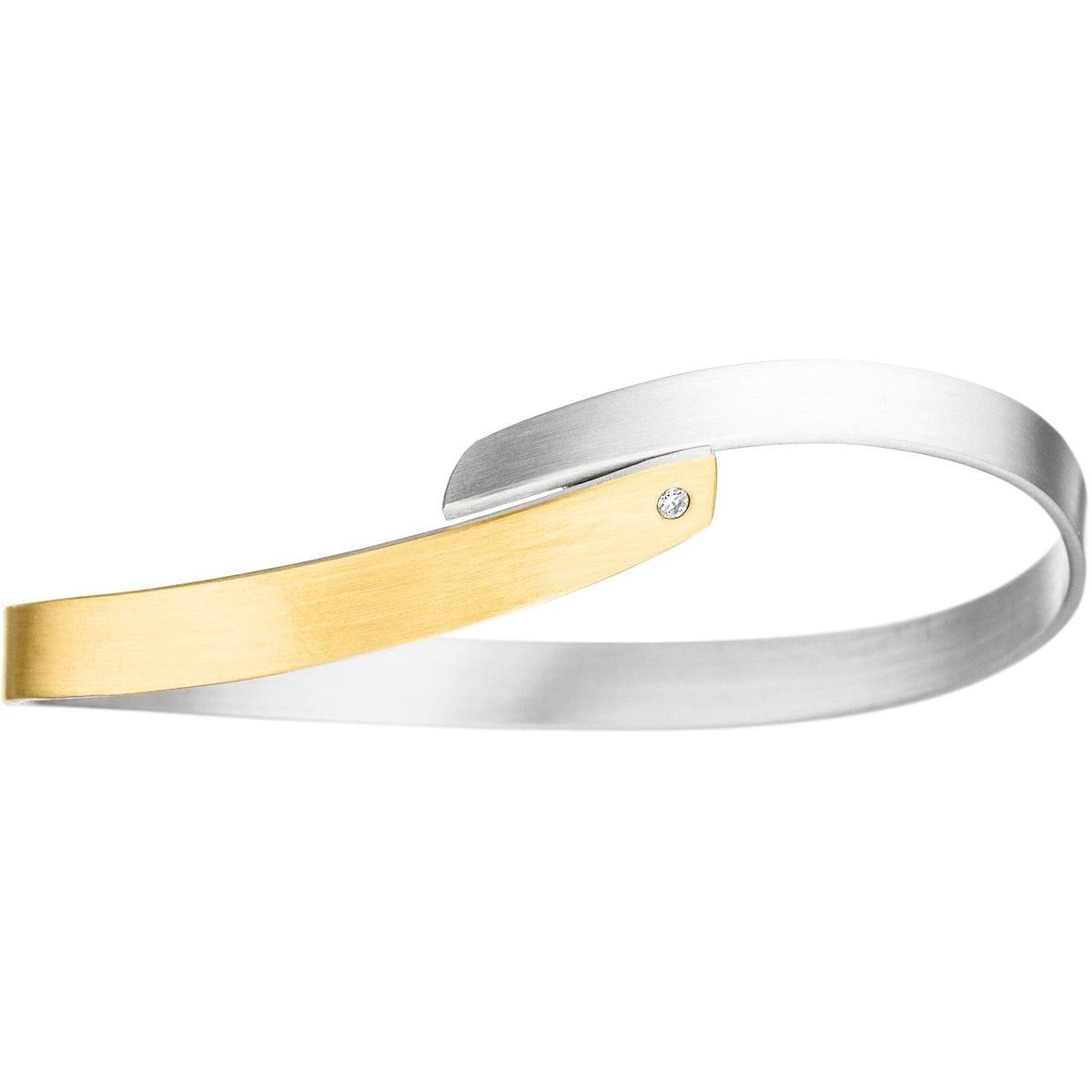 Zilver armband met goud en diamant