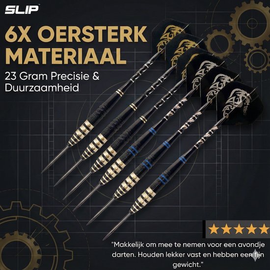 WK Darts Dartpijlen 23 Gram - 6 Steeltip Pijlen - Professionele Set met Flights en Dartslijper - Cadeauset voor Mannen van wk — afbeelding 2