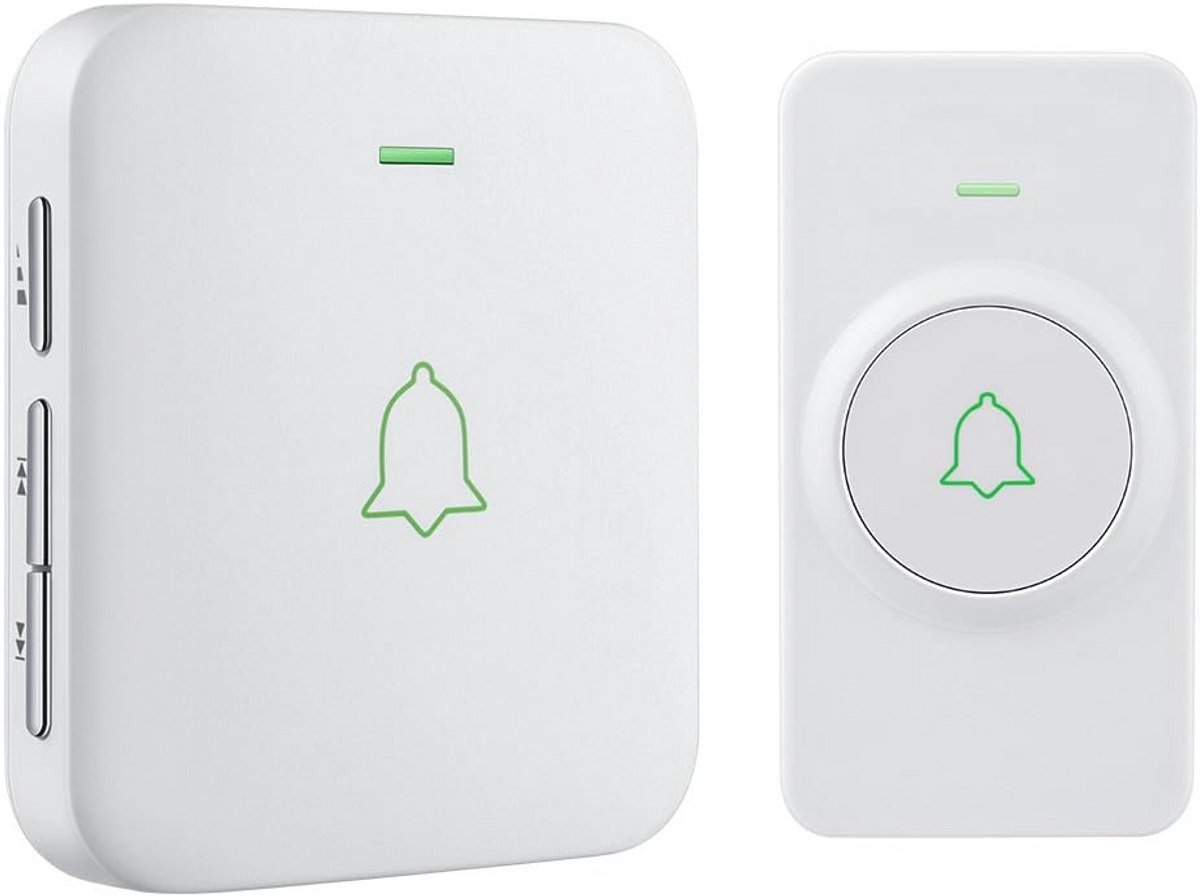 Draadloze Deurbel met Plug-in Ontvanger - 300 m Bereik, Waterdicht, 52 Melodieën en 5 Volumeniveaus