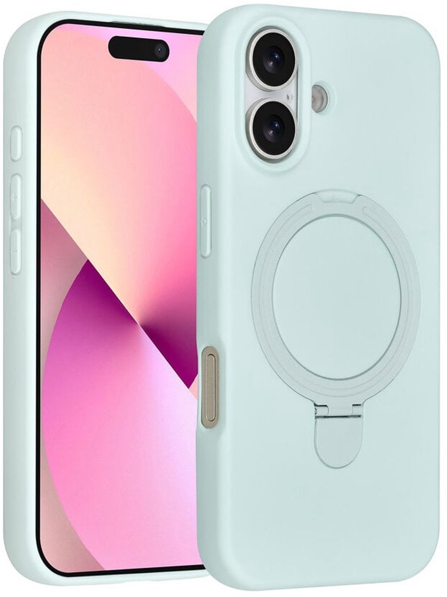 TUNIQ Back cover voor iPhone 17 - Mint Groen - MagSafe met Ring Stand - Slank Design