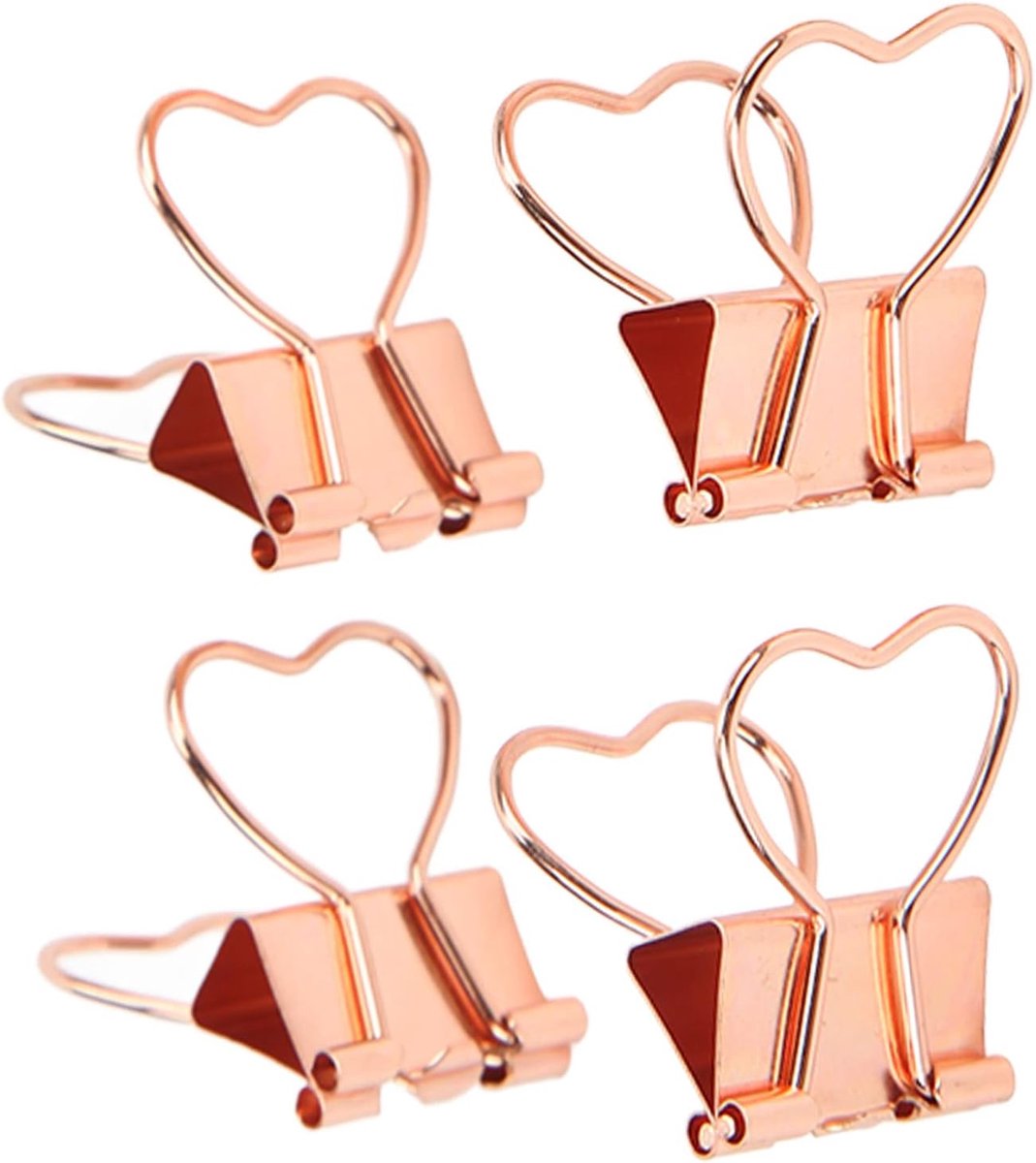 10Pcs Hartvormige Binding Clips - Roze Gouden Schattige Papieren Clips - Decoratieve Clips voor Notities en Brieven voor Kantoor Thuis School