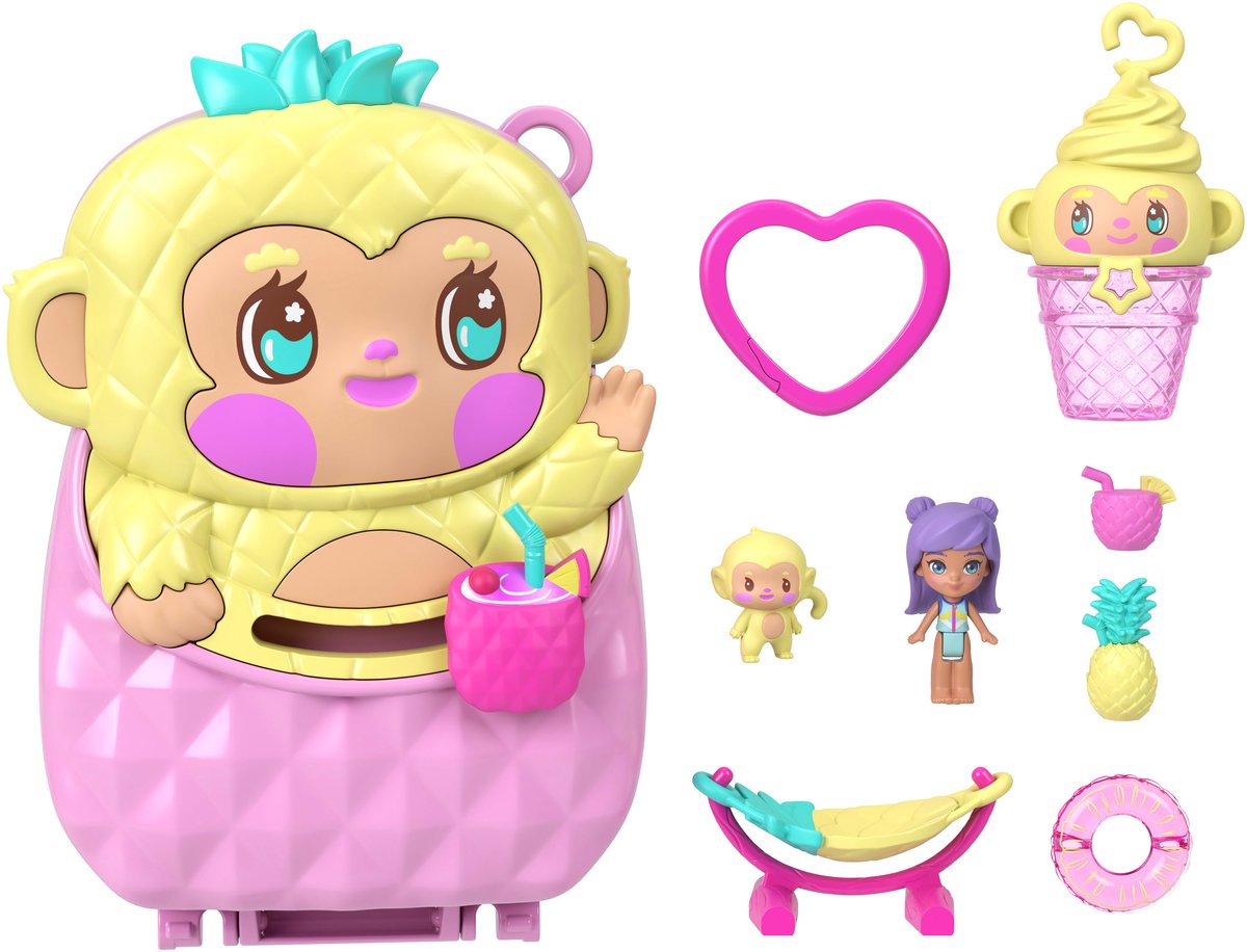 Polly Pocket Ananas Aapje Compacte Speelset — afbeelding 12