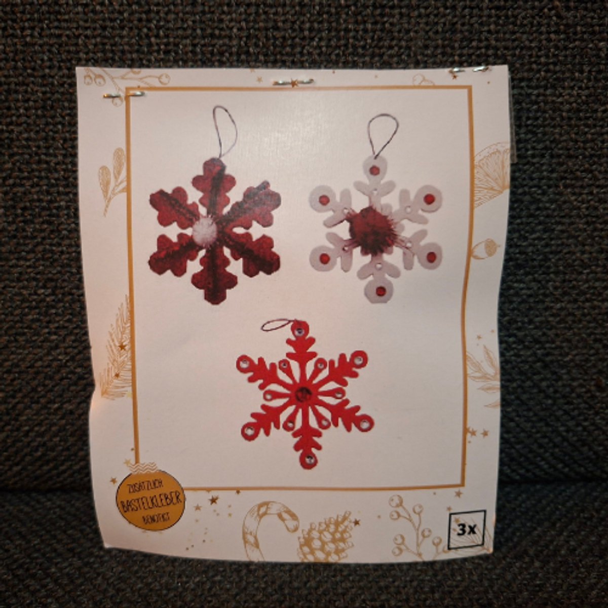 Kerst Knutselset - Maak je eigen sneeuwvlokjes! - 3 stuks | Rood - Schuim - Knutselset Kerstmis - Knutselset Kinderen - Kerstknutselen