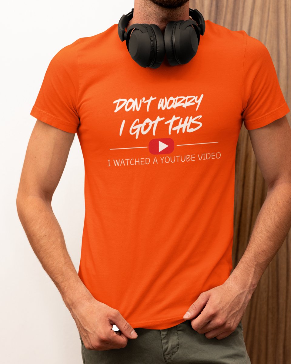 Youtube - T-shirt Oranje - Grappig T-shirt - Maat S - Cadeau Mannen - Limited Edition