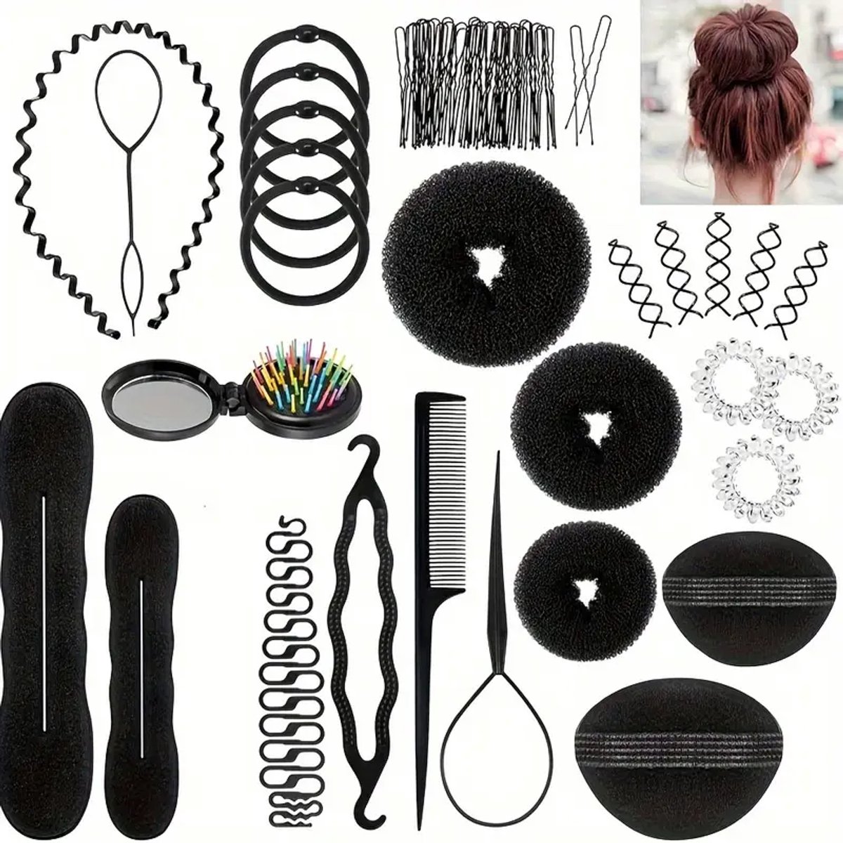 67-delige Haarstyling Set – Complete DIY Haar Design & Vlecht Tool Kit – Magische Snelle Spiraal Vlechtgereedschappen voor Eenvoudige & Creatieve Kapsels - T