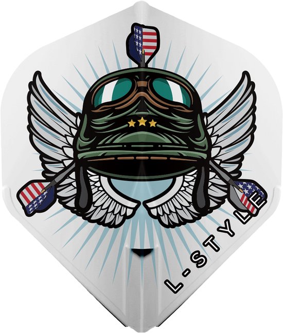 L-Style Champagne Flight EZ L1 Leonard Gates V3 White - Dart Flights van Merkloos — afbeelding 2