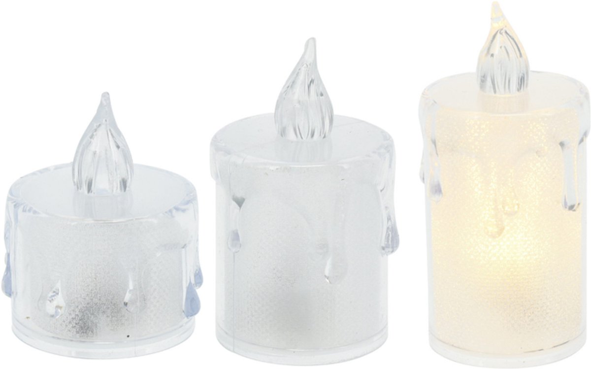 H&S Decoration Kaarsjes set van 3 sts - ledverlichting onbekend