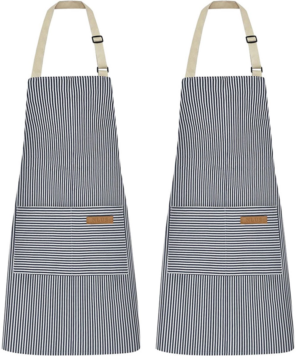 Duoschorten - Kookschorten - Gestreepte schorten - Met zakken - Unisex - Stijl E