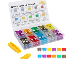 BOTC Mini-Zekeringset - 120 stuks Autozekeringassortiment - mini-Steekzekeringen - voor Auto's, Campers, Vrachtwagens, Boten