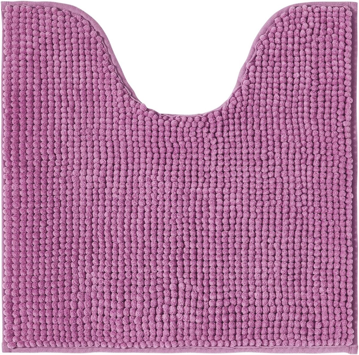 Badmat - 45 x 45 cm (Vierkant - WC-Uitsnijding) - Polyester - Anti-Slip - Super absorberend - Glad geweven - Hoogpolig - machinewasbaar - Kleur : Paars