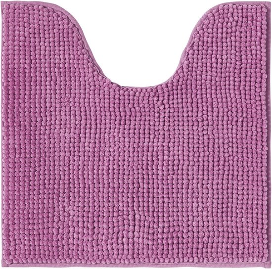 Badmat - 45 x 45 cm (Vierkant - WC-Uitsnijding) - Polyester - Anti-Slip - Super absorberend - Glad geweven - Hoogpolig - machinewasbaar - Kleur : Paars