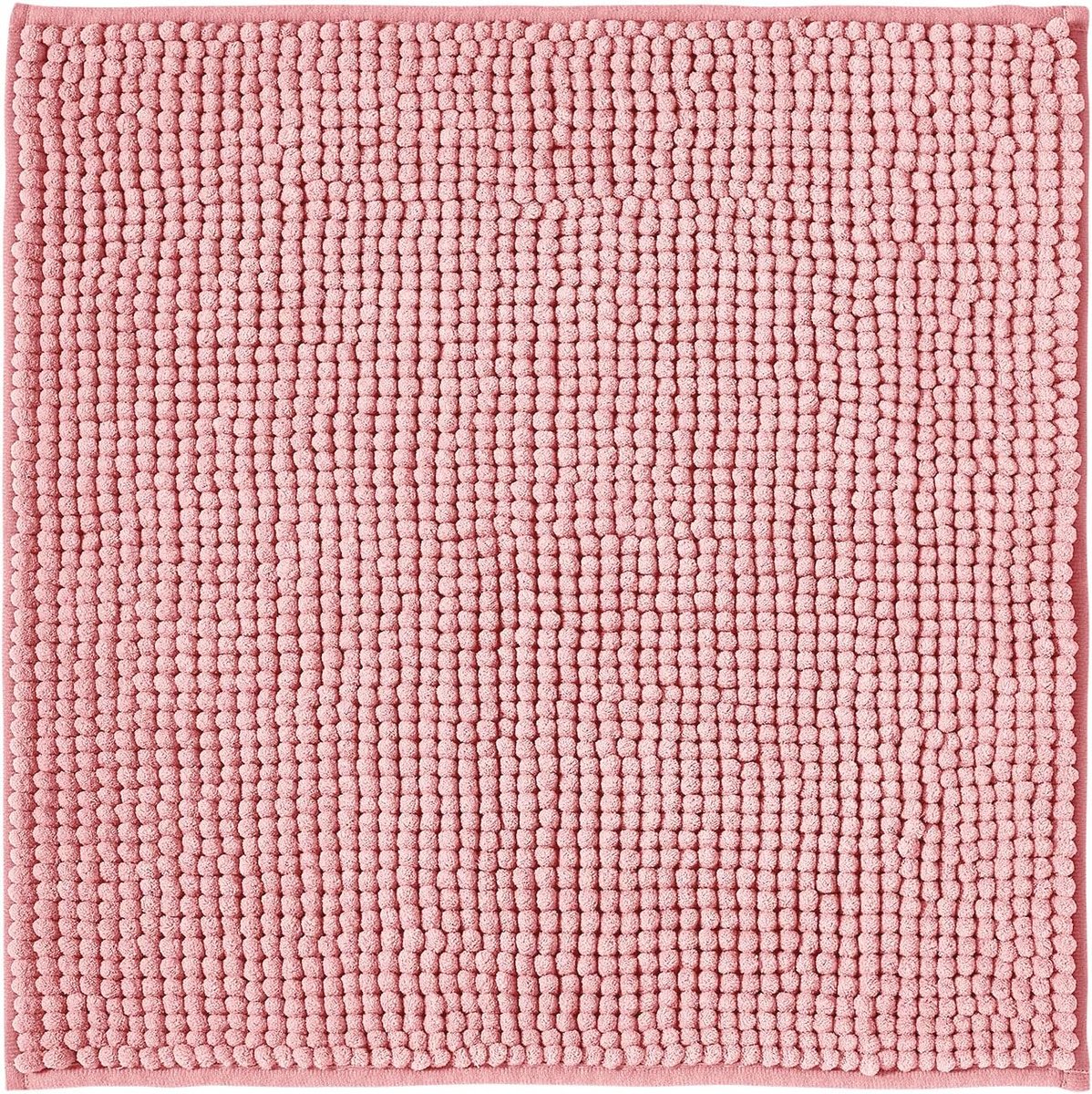 Badmat - 45 x 45 cm (Vierkant) - Polyester - Hoogpolig - Gevlochten - Anti-Slip - Super absorberend - machinewasbaar - Kleur : Roze