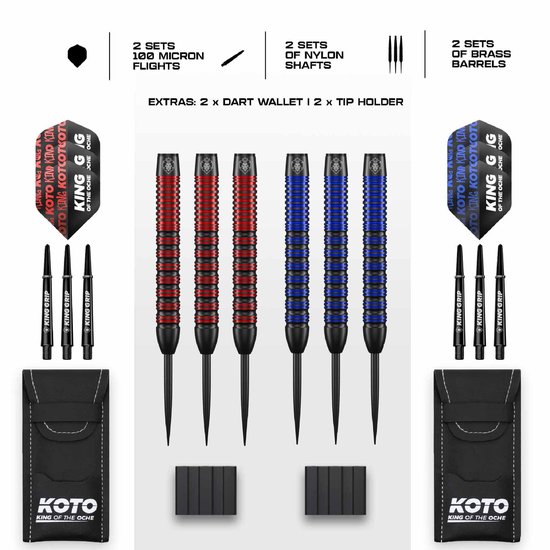 KOTO - Dual Force Messing Dartpijlen 20G - 6-Delige Complete Darts -ets van KOTO — afbeelding 5