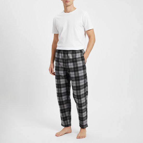Generisch 2025 - Herenpyjamabroek, geruite pyjamabroek, casual