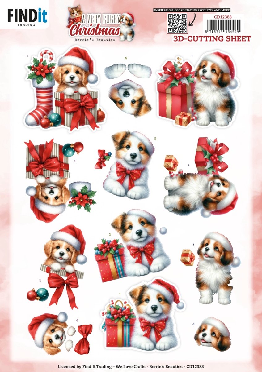 Set van 5 verschillende 3D knipvellen kerst