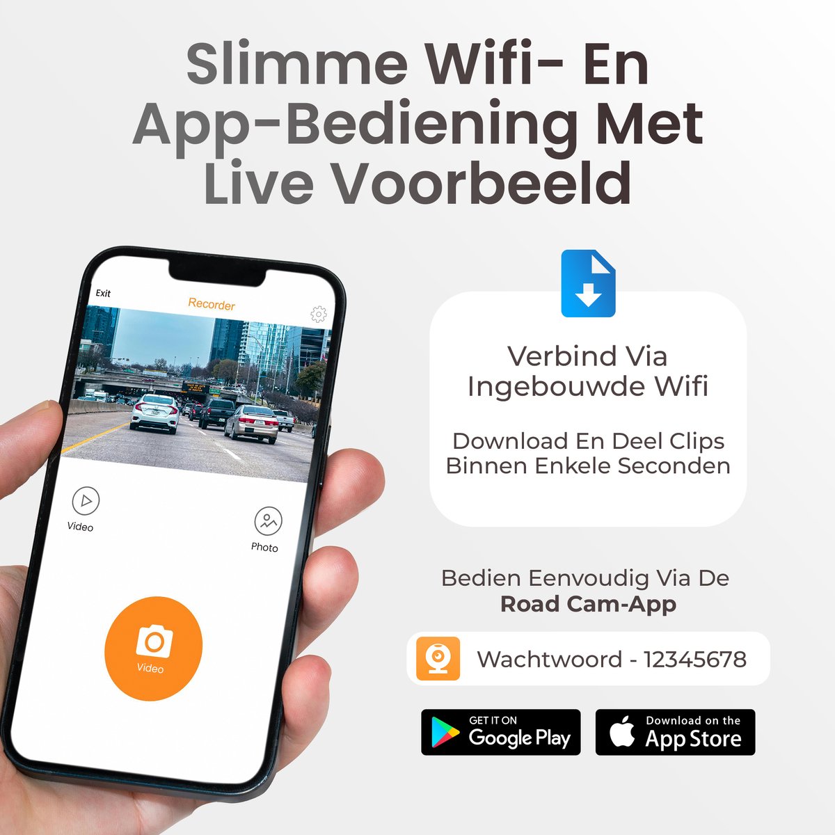 Dynabright Dashcam 4K – Incl. 32GB kaart - Met Achteruitcamera (1080p) – Nachtzicht – Dashcam Voor Auto - Wifi – GPS – Parkeermodus – Dashcams - 170° Groothoek – G-Sensor Noodvergrendeling – foto 5