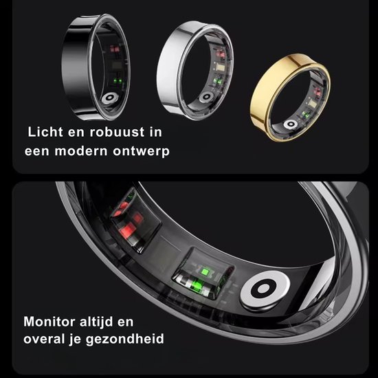 SF Products Smart Ring - Smart Ring Heren - Smart Ring Dames - Maat 10 - Inclusief Oplaadcase - Waterdicht van SF Products — afbeelding 3