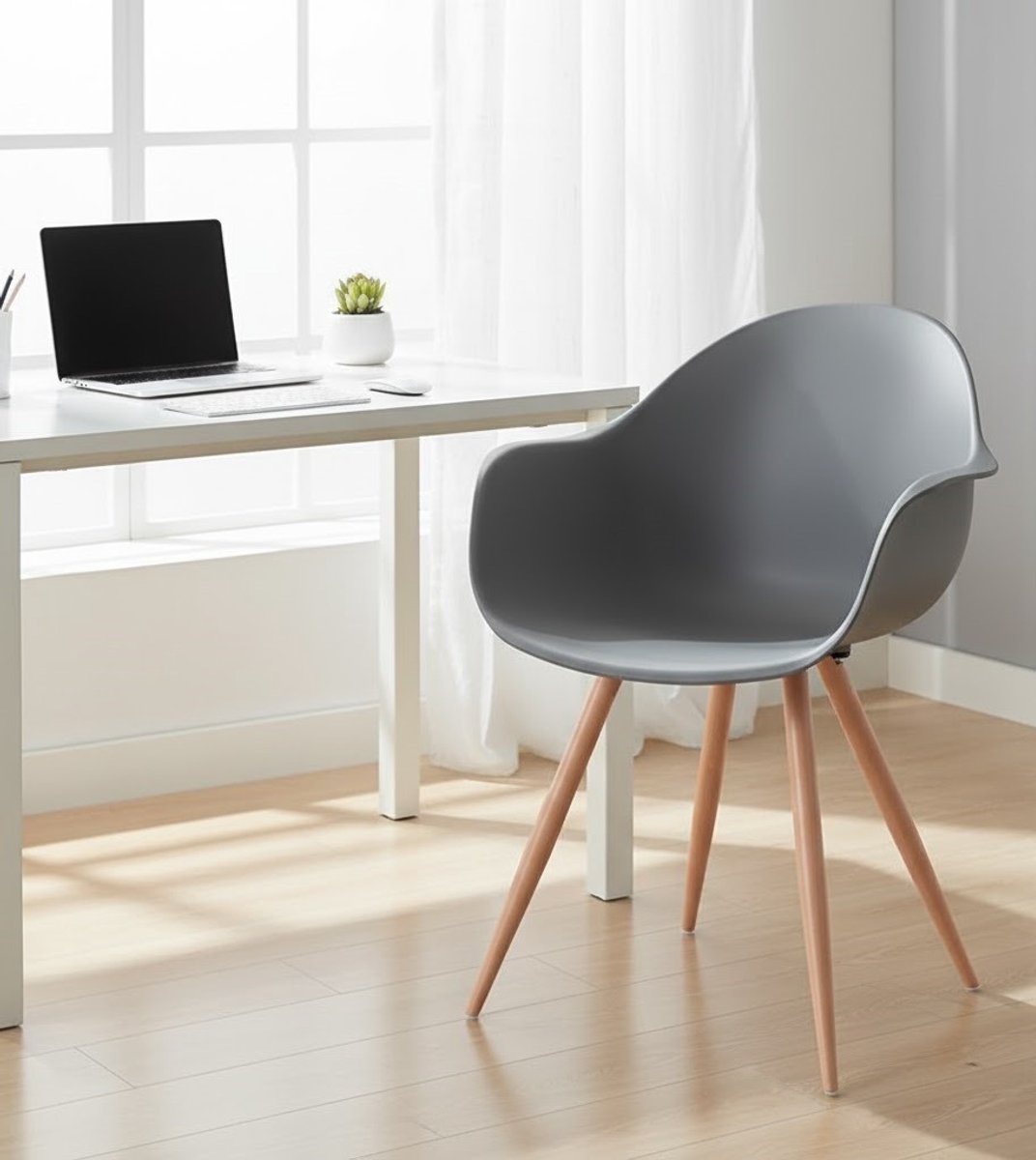 Eetkamerstoel Parma Luxe Comfort Design - 58x54x85 cm - Antraciet - Comfort Design – Kunststof Kuipstoel - Medahomestore