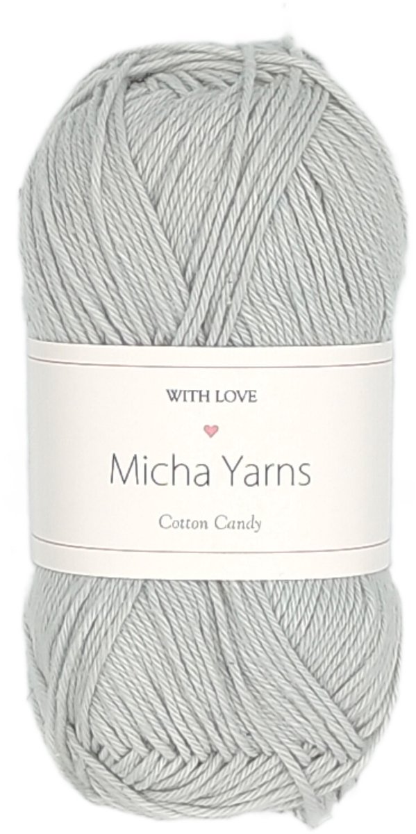Micha Yarns - 100% katoen haakgaren - 5 bollen haakkatoen - 5 x 50gram - 170meter per bol - Licht Grijs (019)