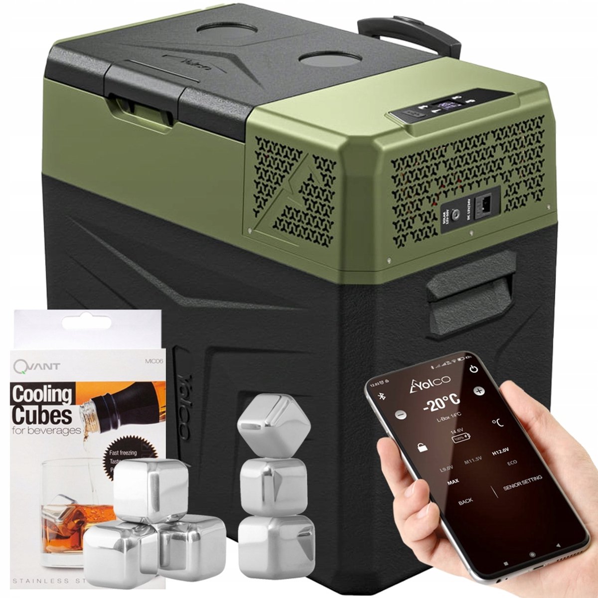 Yolco BCX50 GROEN 47L Compressor Koelbox - 12V/24V/230V