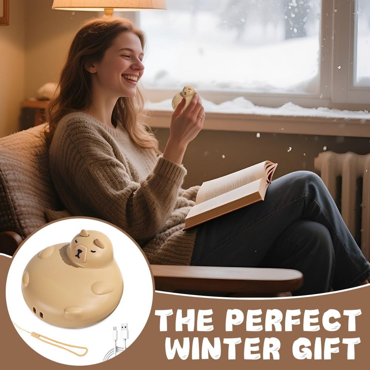 Oplaadbare Handwarmer - 1200 mAh - USB Elektrische Handwarmer - 3 Niveaus - Draagbare Herbruikbare Handwarmer voor Mannen Vrouwen Kinderen — cadeau in Gadgets - foto 3