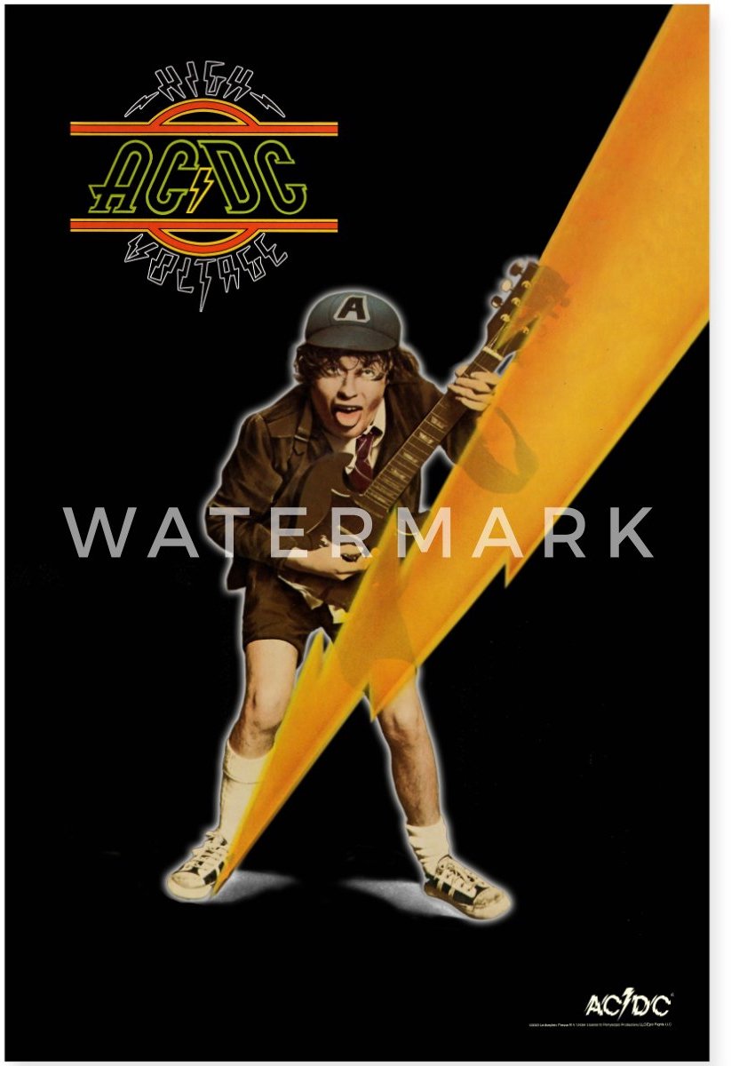 AC/DC High Voltage Angus Young Met Bliksemschicht Poster 60x90 cm