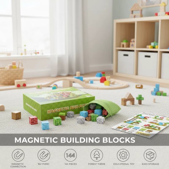 Jeu De Construction Magnétique 45 Pièces – Blocs Montessori Pour Développer La Créativité Dès 3 Ans