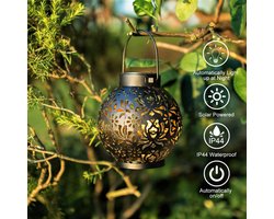 Lavyon - Tuinverlichting - Solar Buitenlamp Lantaarn 2 stuks - Waterdichte LED Tuinverlichting op Zonne-energie - Buitenverlichting