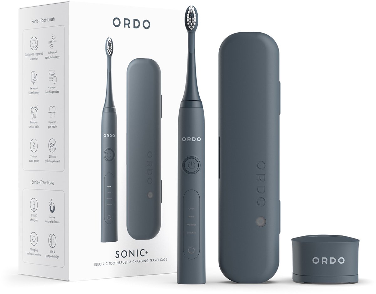 Ordo Sonic Plus Elektrische Tandenborstel - Oplaadbaar met Reisetui - Charcoal Grey