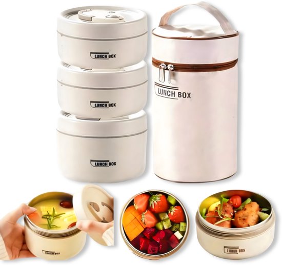 Set de boîtes à lunch isothermes Bento MarsZone – Portables, empilables, étanches, thermiques, durables, en acier inoxydable, de qualité alimentaire, maintiennent la chaleur/le froid, hermétiques, multifonctions pour le travail et l'école