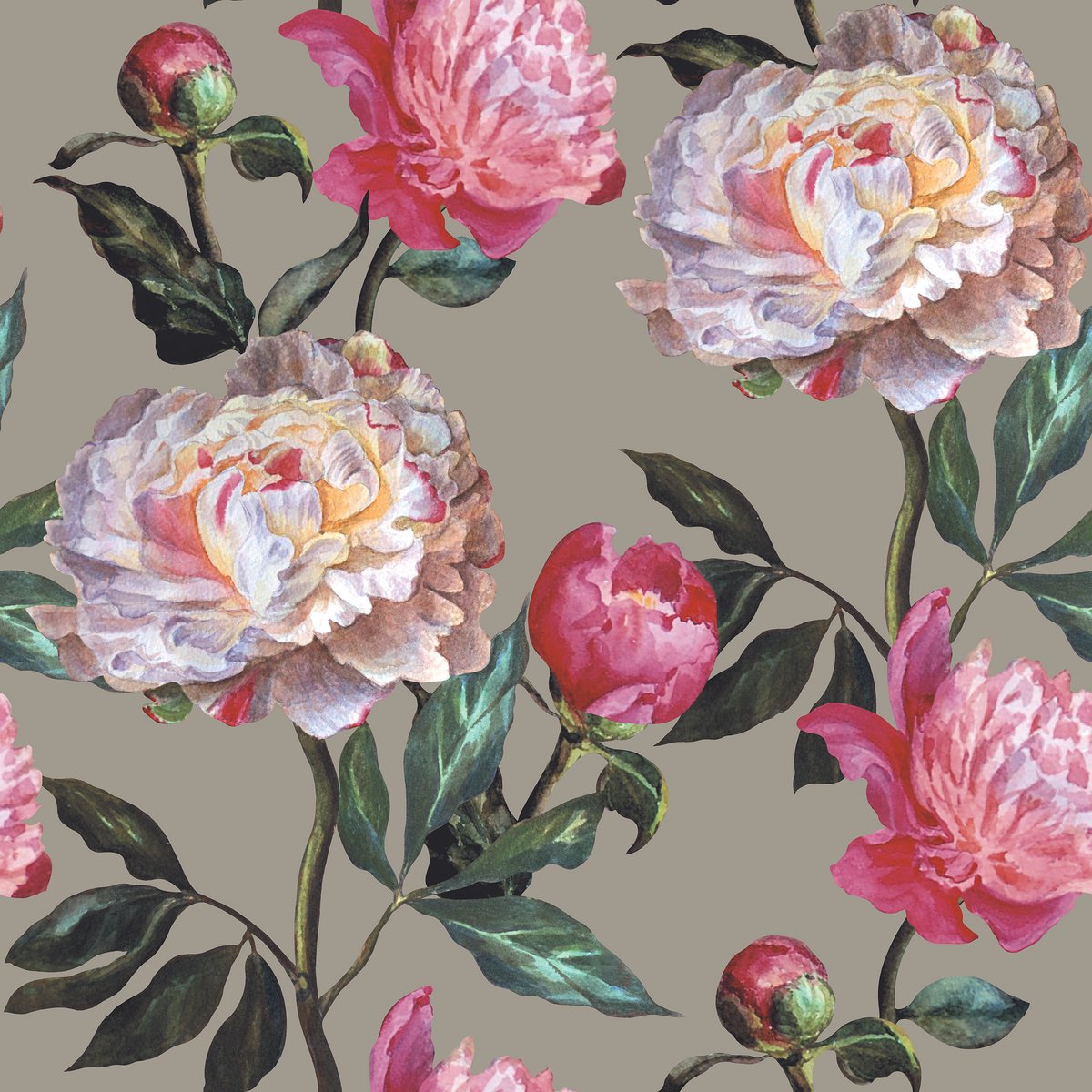 Bloemen behang rose Taupe EE22537