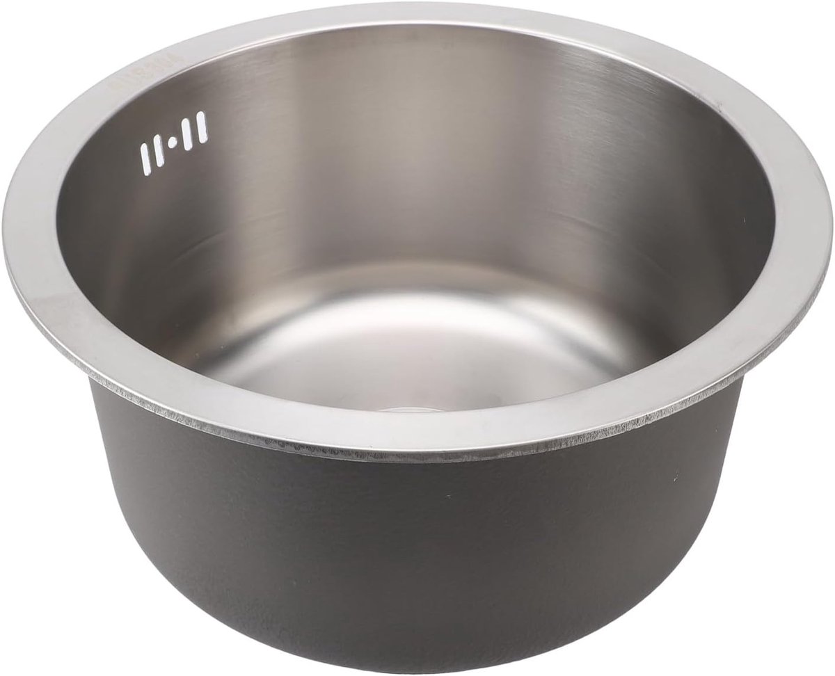 304 RVS Gehamerd Enkelvoudige Kom Rustbestendige Ronde Keukensink voor Thuisbar - 36cm
