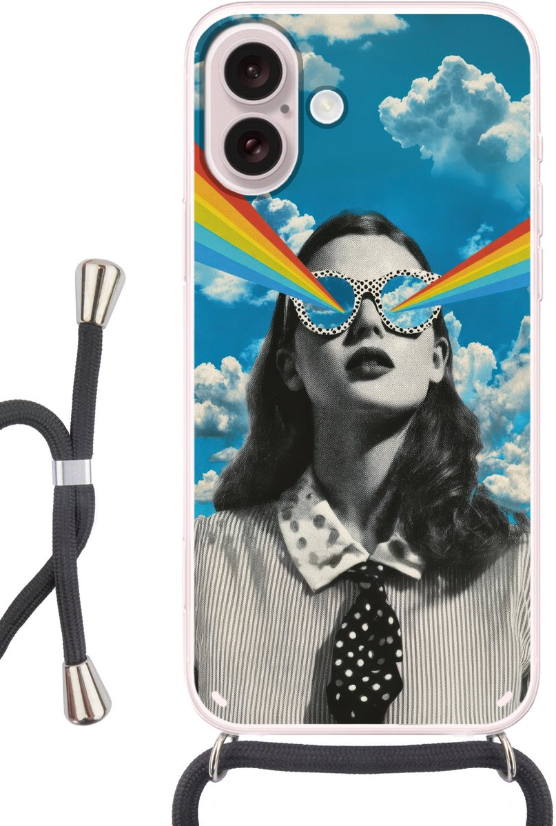 Vrouw - Bril - Regenboog - Wolken