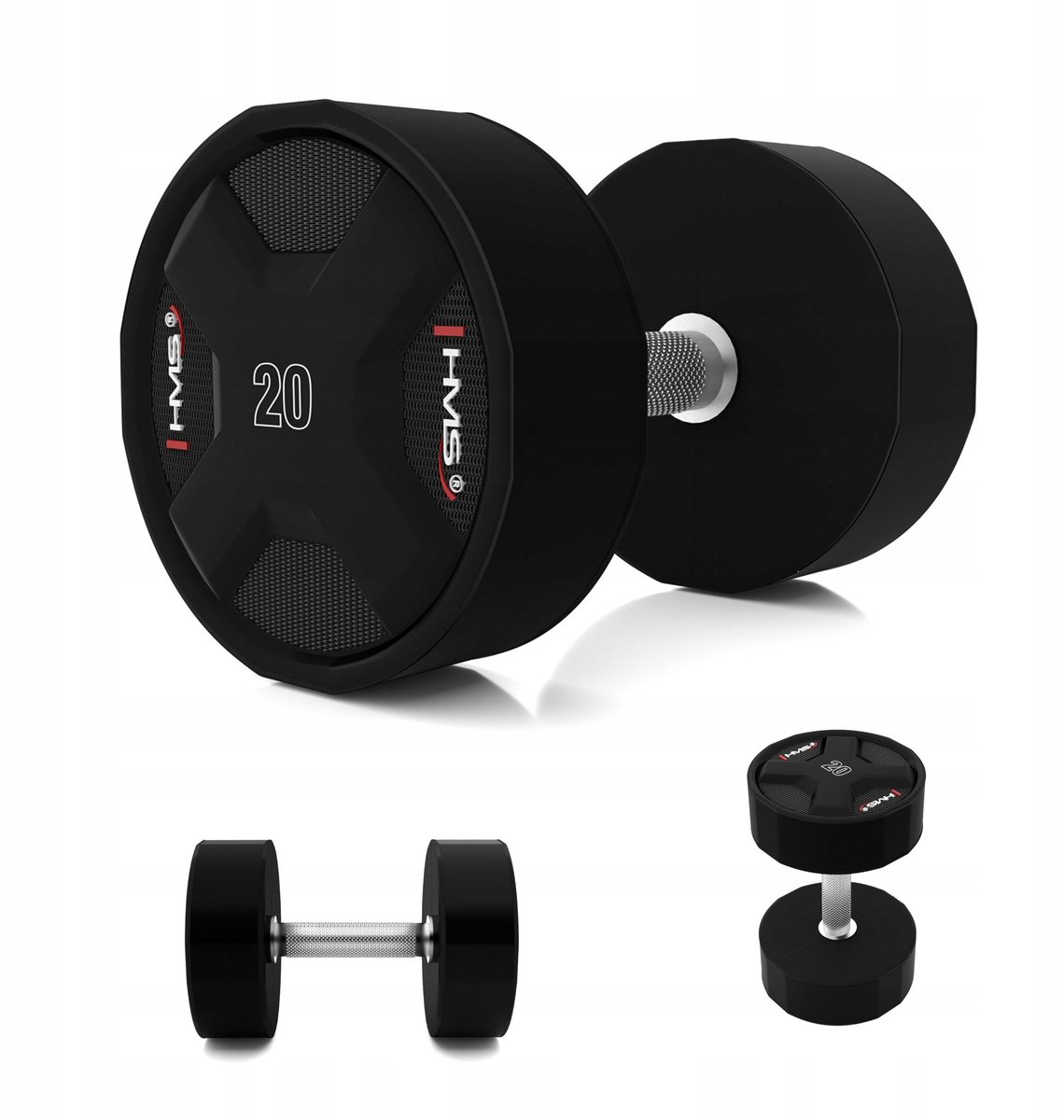 HMS HPC Dumbbell 20kg - Staal & Polyurethaan
