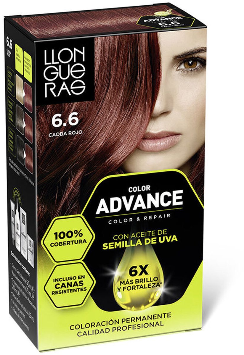 Permanente kleur Llongueras COLOR ADVANCE Nº 6,6-Caoba Rojo Intenso