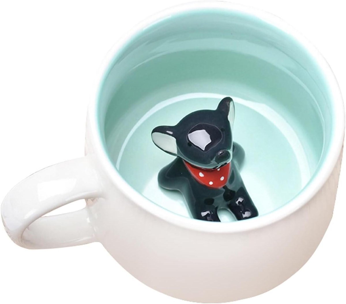 Provento - 3D keramische dierenbeeldje koffie theekop met handvat - ideaal als cadeau voor verjaardagen en meer