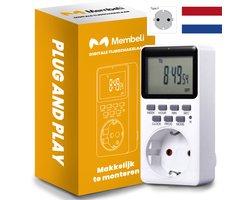 Membeli Tijdschakelaar voor Binnen - Type F - Makkelijk te monteren - Schakelklok Stopcontact - Digitaal - Timer Schakelaar - Tijdklokken voor stopkontakt - LCD Display - Tijdschakelklok voor Nederland
