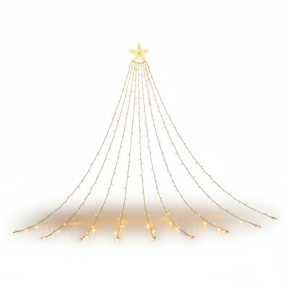 Kerst Watervalverlichting-Set – 350 LED / 3,5 m – Sterrenhemel-Design met Afstandsbediening – Warm Wit – Waterdicht Solar – Voor Bomen (2,5–4 m), Tuin & Feestdecoratie