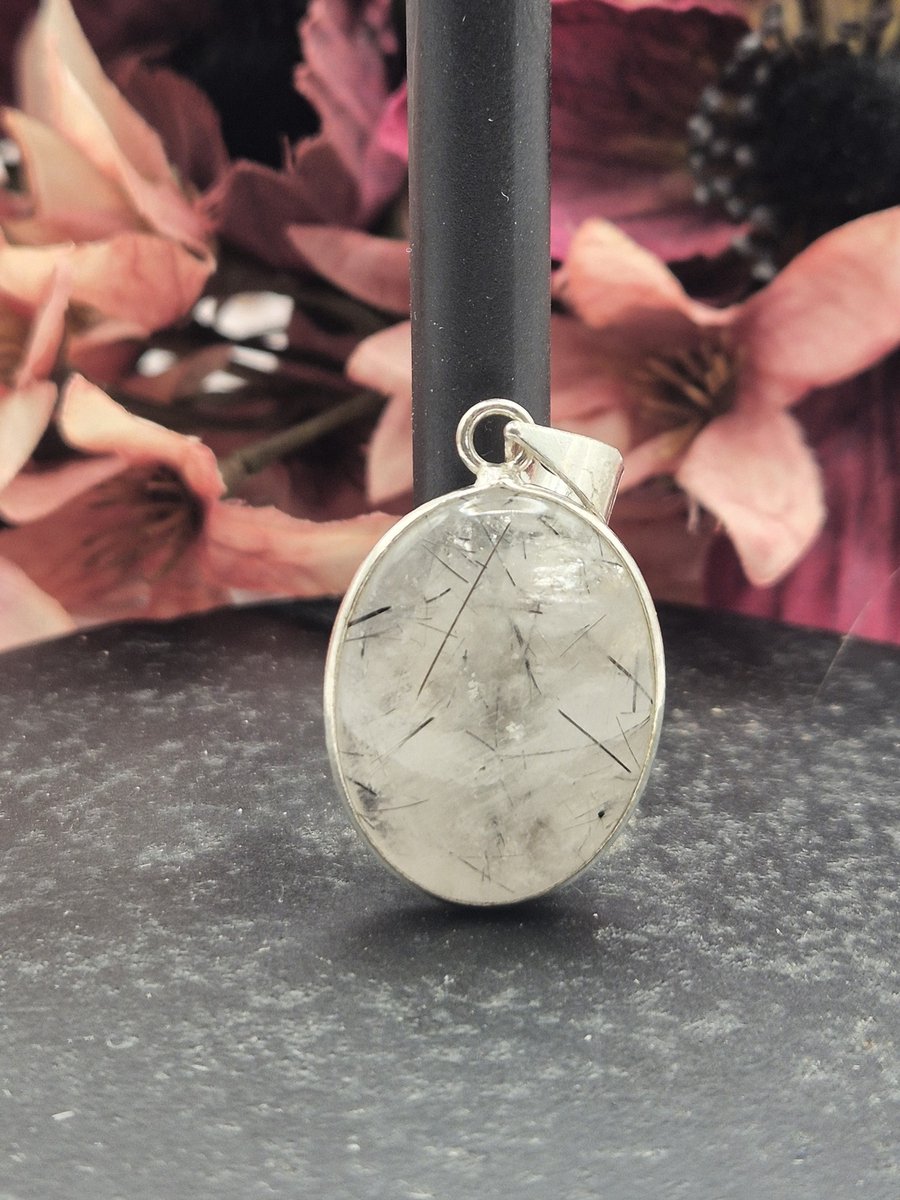 Edelsteen A-kwaliteit Toermalijnkwarts hanger ingezet in 925 Sterling zilver