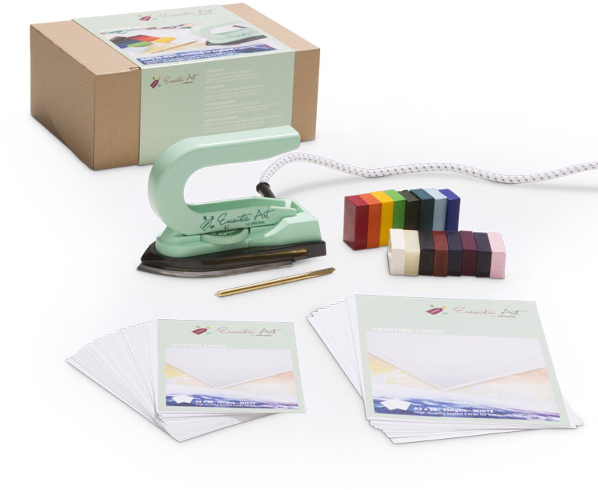 Encaustic starterset met kleurenkaart en gratis online basis cursers.