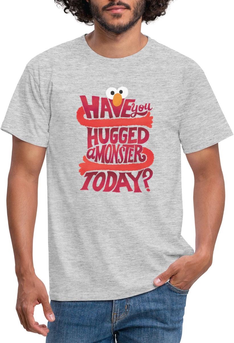 Sesamstraat Elmo Citaat Hugged A Monster T-Shirt Heren