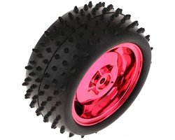 OTRONIC® Smart Car Model Robot Rubber Auto Band/Wiel 85x38mm voor Arduino, past op 4WD/2WD - Metallic Rood