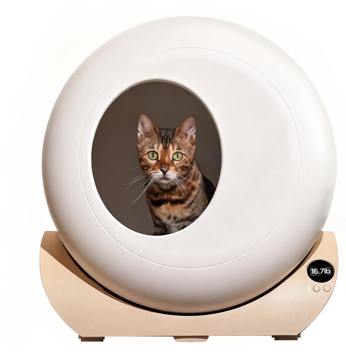 Kattenbak XXL Zelfreinigend - Slimme Kattenbak Met App-Besturing, Automatisch, Inclusief 40 Vuilniszakken, Geschikt Voor Alle Katten, Wit van HAUSS SPOLE