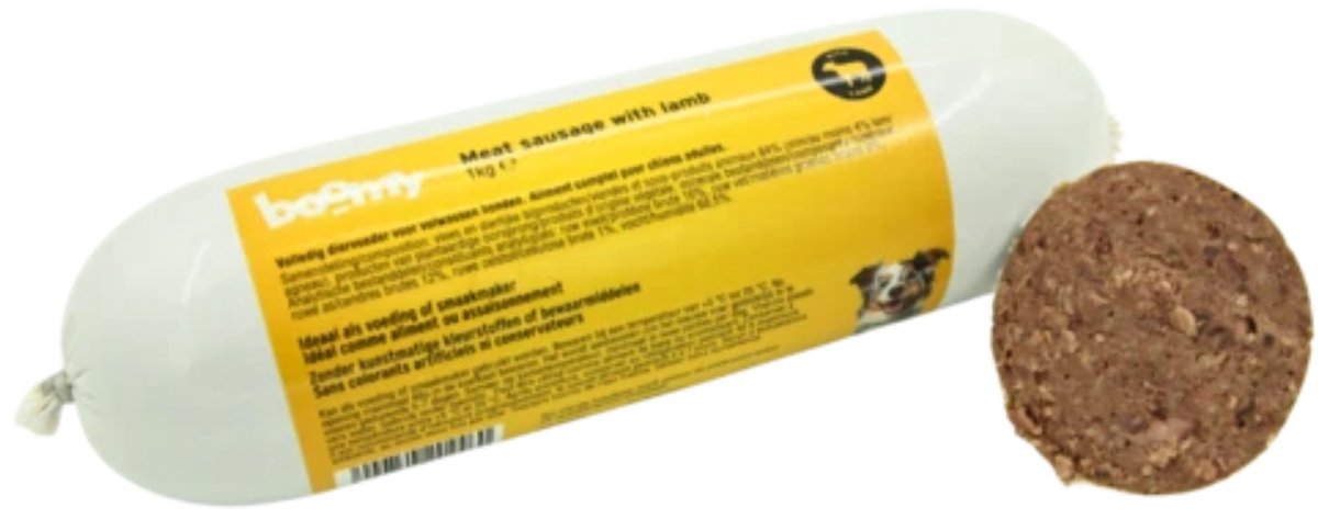 Boomy Boomy - Hondenvoer - Maaltijdworst hond - Hondenworst - Vers vlees honden - Lam - 5 x 1kg