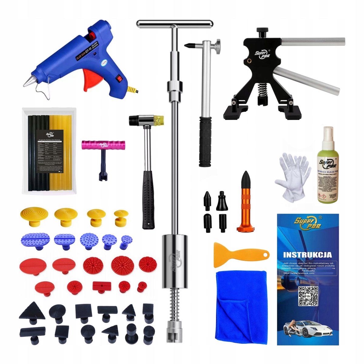 PDR Gereedschap Set: Deuk Verwijderen na Hagel & Schade